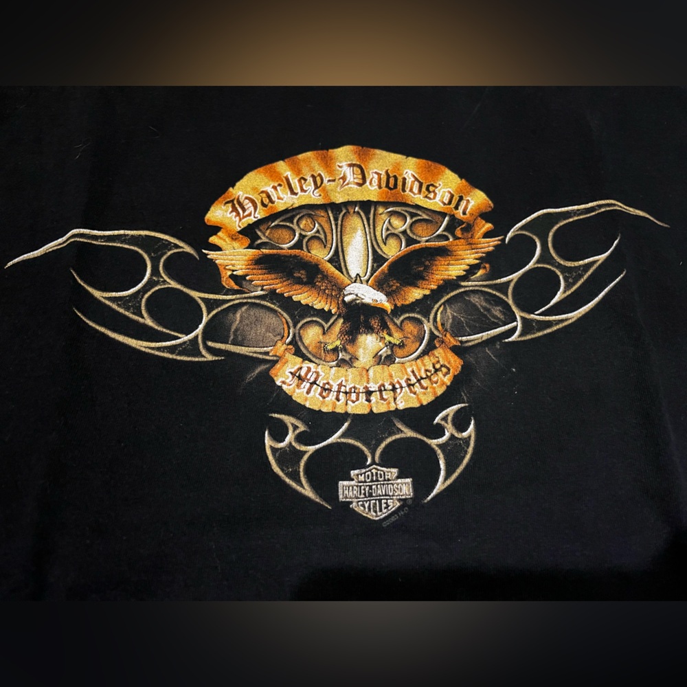 Vintage Y2K Harley‎ Davidson Motorcycles Grunge Metal Style Size Large Black - Picture 2 of 3
